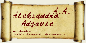 Aleksandra Adžović vizit kartica